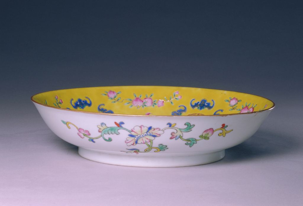 图片[1]-Pink painted longevity character plate-China Archive